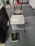 Parlor chair, stand, scale