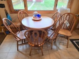 Oak Table with 6 chairs and lazy susan