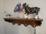 Shelf, horse figurines