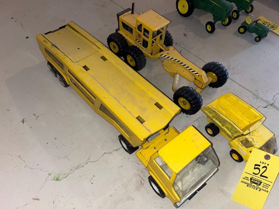 (3) Tin Tonka Trucks
