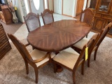 Drop Leaf Table with 6 Chairs / Wood Hutch