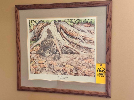 Framed Signed Ruffed Grouse Family Print By Lex Hedley