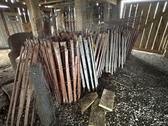 Approx 12 Rolls of Wooded Snow Fence and Wire