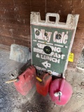folding target sign and gas cans