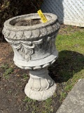 Two Cement Flower Planters