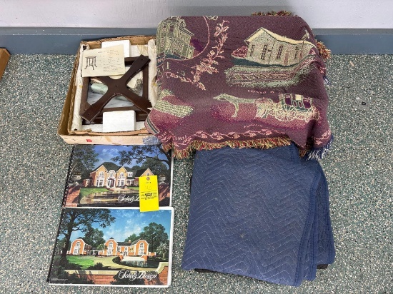 Marble Top Table and Blankets