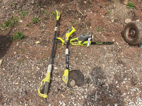 RYOBI Chainsaw Polesaw and Weed Wacker