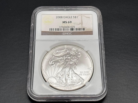 2008 MS69 1oz Fine Silver Eagle