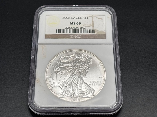 2008 MS69 1oz Fine Silver Eagle