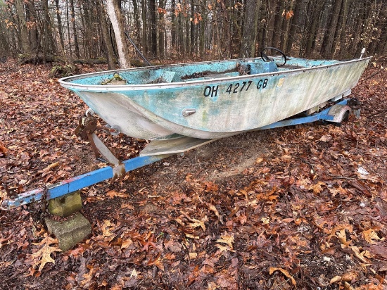 14Ft Boat W/Trailer & Johnson Motor