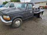 1997 Ford F350 flatbed, runs and drives
