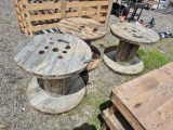 3 Large Wooden Spools