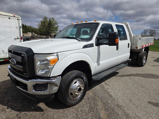 2015 Ford F-350 Dually, 81,213 miles, runs and drives, 4x4, 8ft EBY aluminum bed with Electric Dump