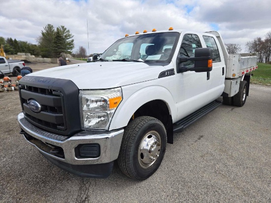 2015 Ford F-350 Dually, 118,511 miles, runs and drives, 4x4, 8ft aluminum EBY bed with Electric Dump