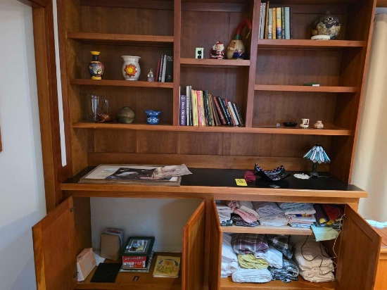 Art Glass, Books, Lamp, Linens, Santa,