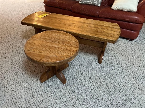 Oak Coffee Table and End Stand