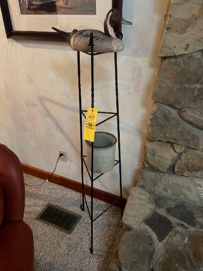 Plant Stand Rack, Crock, Duck Decoy