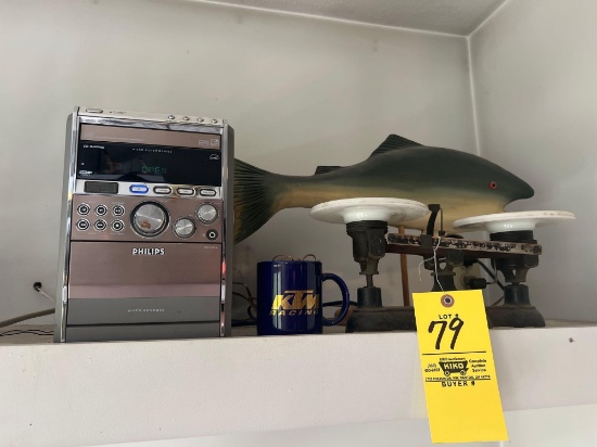Philips Radio, Vintage Scale, Fish Decor