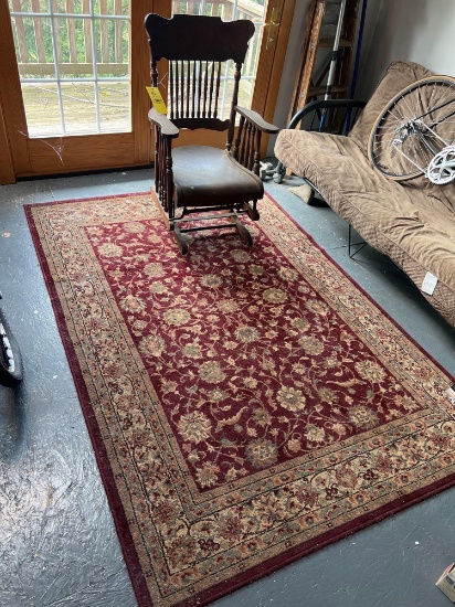 Oriental Rug and Platform Wood Rocker
