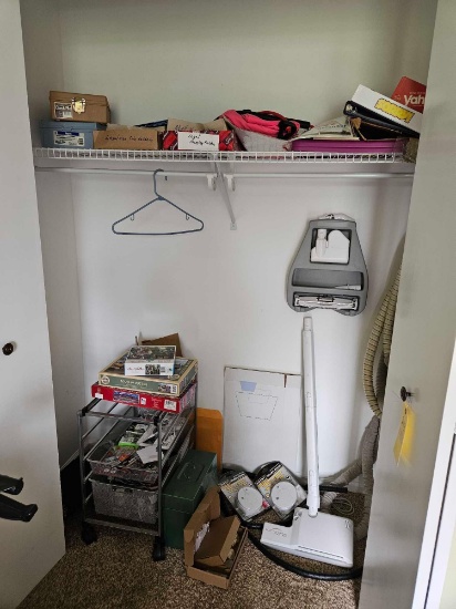 Office Closet Contents - File Folders, Metal Drawered Cart, File Boxes, & more