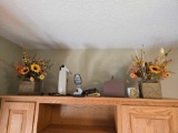 office items, hole punch, desk lamp