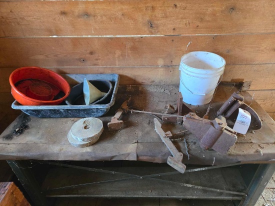 Metal clamps, mud boat