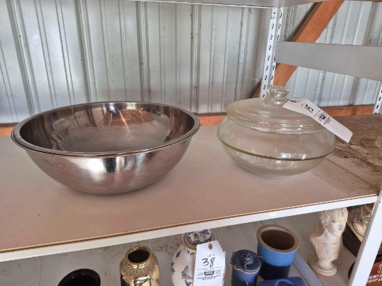 Stainless Steel Mixing Bowls & Glass Serving Dish