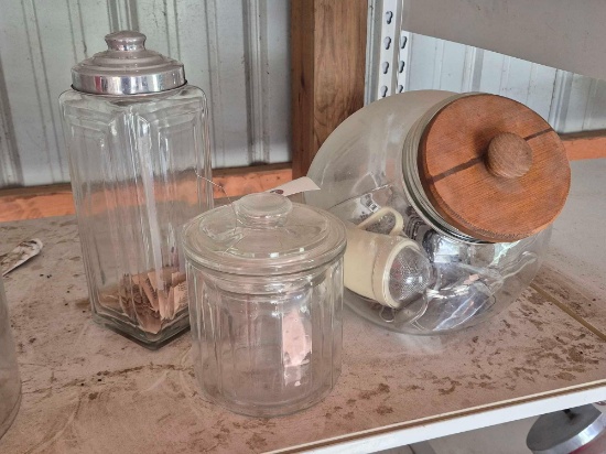 3 Glass Canisters