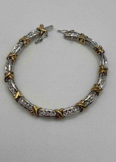 10K Gold Bicolor Bracelet 8.8 DWT