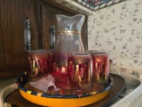 Blendo Ombre Cranberry Pitcher w/ Tumblers