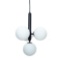 3-Marlow Opal - Black Metal Midcentury Modern Chandelier with 4 Glass Globe Shades