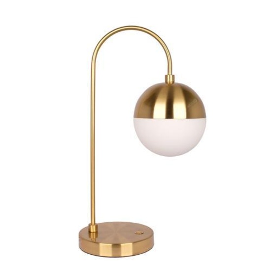 8-Klara Lamp - Brass Metal Midcentury Modern Table Lamp, Iron with Frosted Glass