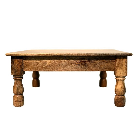 2-Emerson  Natural, Solid Mango Wood Farmhouse Coffee Table