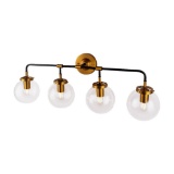 5-Everly - Globe 4-Light Globe Vanity Sconce - Black and Gold