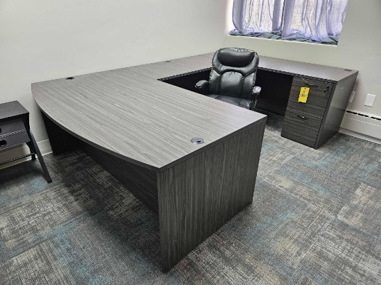 Office Star Products U-Shaped Commercial Office Desk w/ Office Chair