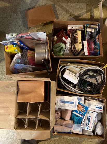 misc electric, first aid, glassware, misc