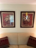 Pair of framed flower pictures