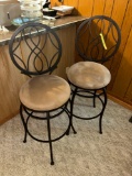 Pair of Swivel Metal Barstool w/ padded seat