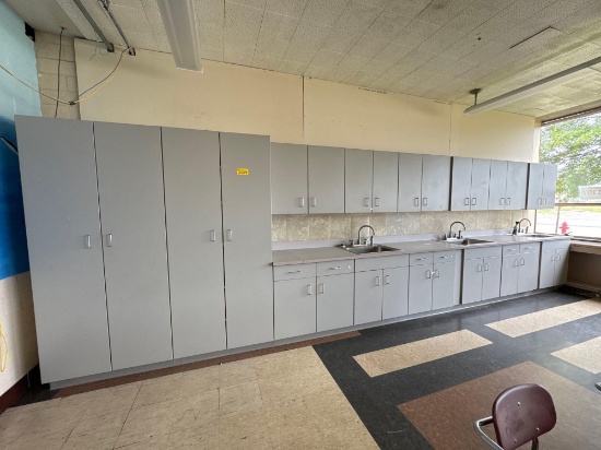 Large lot of storage cabinets with built in sinks - 1107
