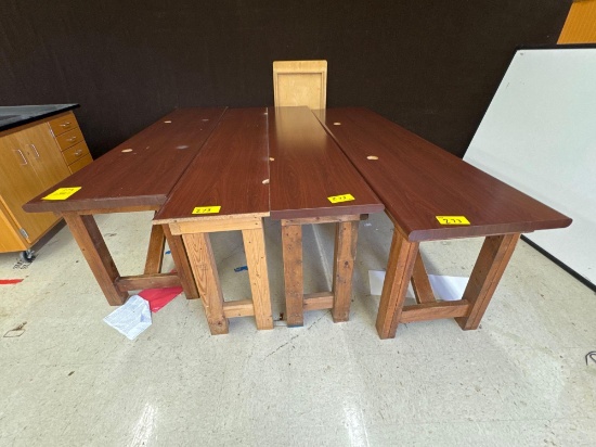 Four 8 ft work tables - Rm 1114