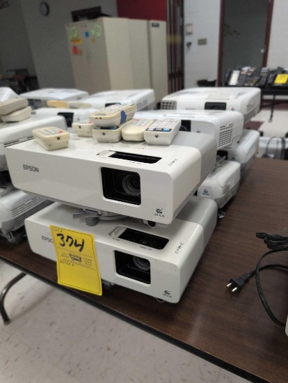 6 Epson 3LCD projectors with remotes, room 1201