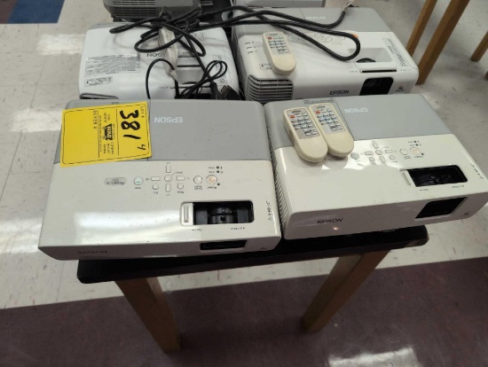 4 Epson 3LCD projectors with remotes, room 1201
