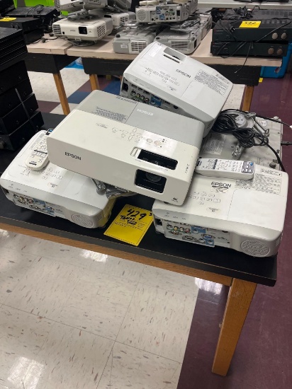 7 Epson LCD Projectors with remotes - 1201