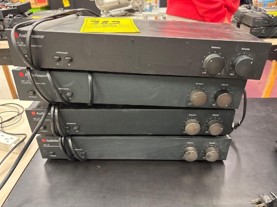 (4) Audio Source Model Amp 100 Power Consumption Units with Toshiba DVD / VCR Combo Player- Room