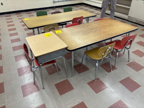 (2) Youth Table and Chairs with (1) Student Desk - Room 1302
