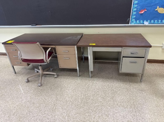 2 desks, chair, room 2305