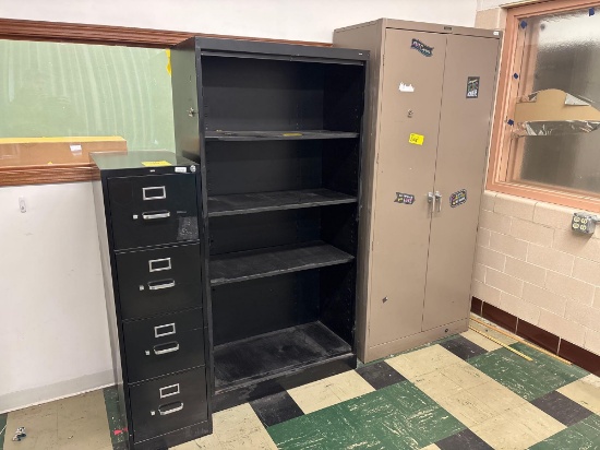 Filing Cabinet, Two Door Cabinet and Bookcase - Room 2107
