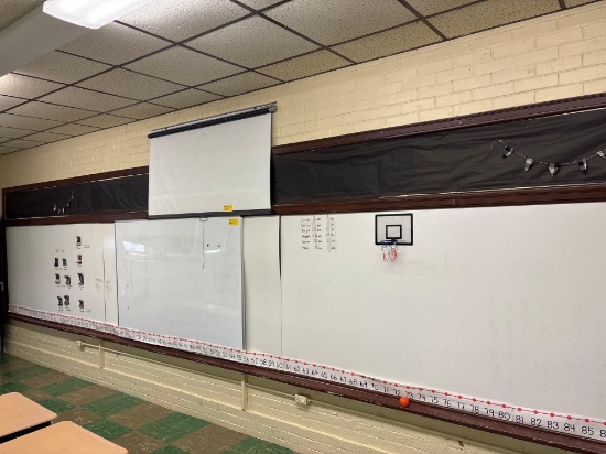White Boards, Pull Down Projector Screen