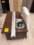 Desk with wood chair, shelving - 1114