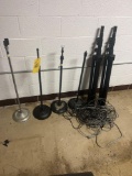 Pair of Speaker tripods, wire and mic stand